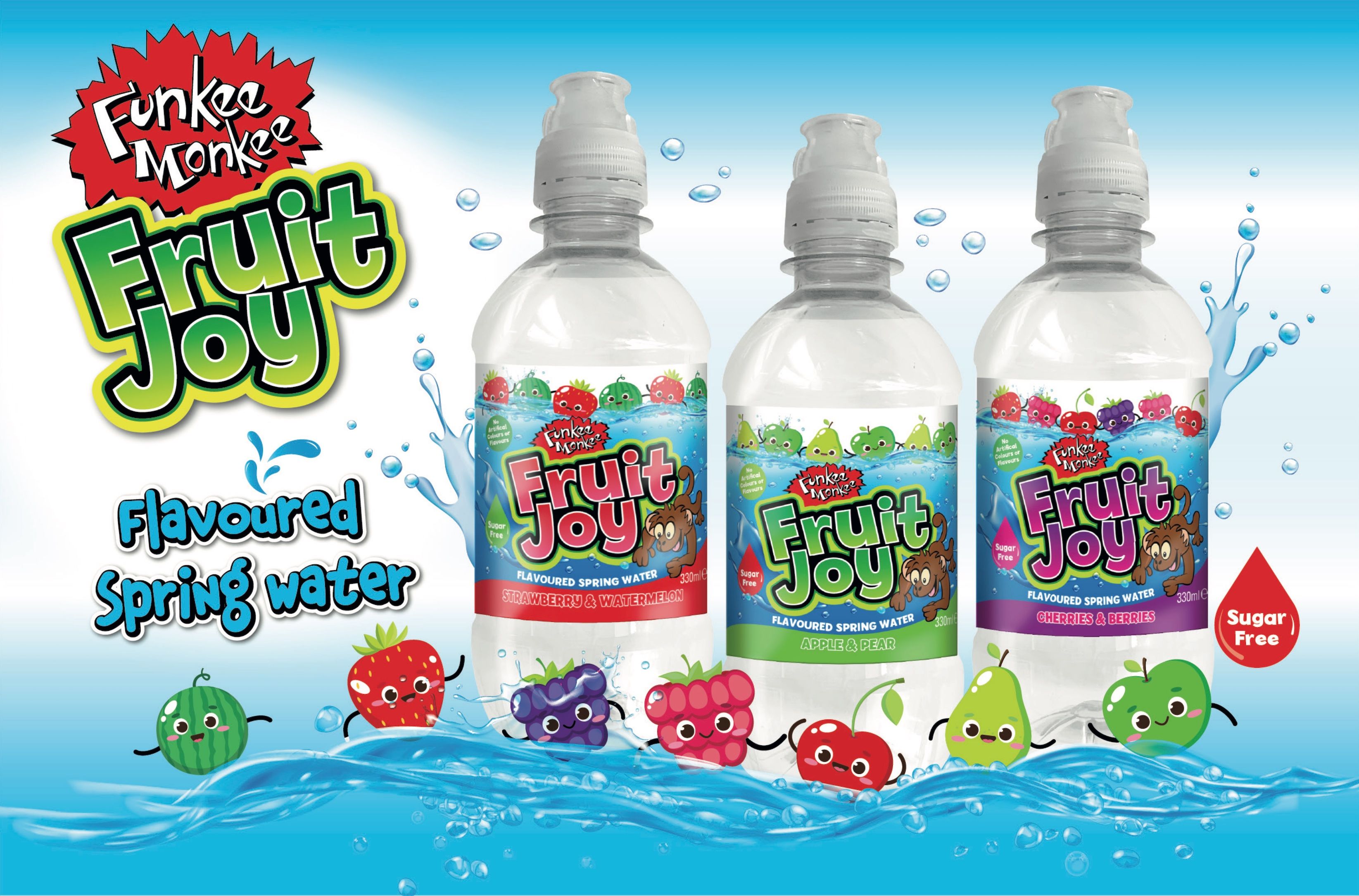 Funkee Monkee Fruit Joy flavoured spring water